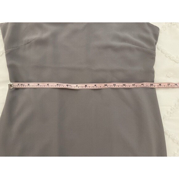 Tahari Grey Sleeveless Dress Sz 4 Fringe Short Neutral Classic Simple Workwear - Picture 13 of 14